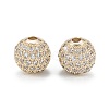 Brass Micro Pave Clear Cubic Zirconia Beads ZIRC-D274-02G-03-1