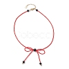 Glass Seed Pendant Necklaces for Women NJEW-MZ00031-03-4
