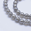 Electroplated Natural Grey Agate Beads Strands X-G-G724-8mm-3