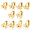 Flower Golden Brass Hoop Earrings EJEW-L269-077G-1