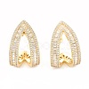Clear Cubic Zirconia Triangle Stud Earrings EJEW-L231-74G-1