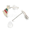 Christmas Theme Brass Stud Earrings EJEW-D062-01E-S-2
