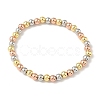 Brass Round Beaded Stretch Bracelets for Men Women BJEW-B148-05C-M-4