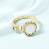 Brass Micro Pave Cubic Zirconia Open Cuff Rings CU-CBA4898-08G-09-3