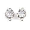 Brass Pave Clear Cubic Zirconia Connector Charms CU-CBAA6E8-11P-1