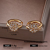 304 Stainless Steel Cubic Zirconia Hoop Earrings for Women XC7815-1-1