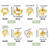 160Pcs 4 Style Brass Open Back Bezel Sew on Prong Settings KK-PH0004-03-2