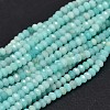 Faceted Rondelle Natural Amazonite Bead Strands G-F289-06-1