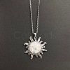 Natural Howlite Sun Pendant Alloy Chain Vintage Necklaces WB3716-3-1