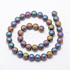 Electroplate Non-magnetic Synthetic Hematite Beads Strands G-R363-6mm-02-2