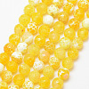 Natural Fire Crackle Agate Bead Strands X-G-K166-07F-6mm-07-1