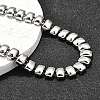 304 Stainless Steel Rectangle Link Chain Neklaces for Women NJEW-R024-01P-3