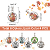 24Pcs 6 Color Hamsa Hand Pattern Glass Pendants GLAA-DC0001-01-5