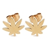 PVD Vacuum Plating 304 Stainless Steel Stud Earrings for Women EJEW-A048-42B-G-1