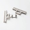 9 Strands Alloy and Brass Fold Over Clasps PALLOY-N0112-04P-3