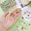 200Pcs Frosted Baking Paint Glass Charms PALLOY-GA00022-3