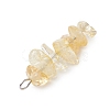 3Pcs Natural Citrine & Green Aventurine & Synthetic Blue Goldstone Chip Beaded Constellation Pendants PALLOY-JF03043-06-5