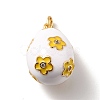 Rack Plating Brass Micro Pave Cubic Zirconia Pendants KK-M230-16G-3