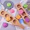 Flat Round Wooden Press Mooncake Molds BAKE-SZ0001-09-5