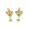 Brass Pave Cubic Zirconia Pendants X-KK-P325-17B-G-1