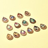 14Pcs 7 Colors Walnut Wood Resin Pendants WOOD-FS0001-31-9