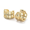 Brass Micro Pave Cubic Zirconia Cuff Earrings EJEW-D088-09G-2