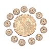Apetalous Half Round/Dome Brass Micro Pave Cubic Zirconia Bead Caps ZIRC-D062-G-2