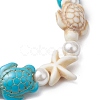 Synthetic Turquoise Beaded Stretch Bracelets for Women BJEW-JB11122-4