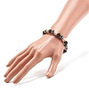 Gemstone & Lava Rock & Synthetic Hematite Round Beaded Stretch Bracelet BJEW-JB07972-3