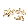 Brass Micro Pave Clear Cubic Zirconia Fold Over Clasps KK-B125-02G-2