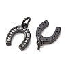 CZ Brass Micro Pave Cubic Zirconia Horse Shoe Charms ZIRC-L018-13B-2