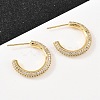 C-Shaped Brass Clear Cubic Zirconia Stud Earrings EJEW-A156-11B-G-2