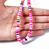 Handmade Polymer Clay Beads Strands CLAY-R089-6mm-096-4