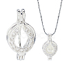 925 Sterling Silver Micro Pave Clear Cubic Zirconia Empty Bead Cage Pendants STER-WH0005-64-1