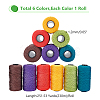 6 Roll 6 Colors 3-Ply Polypropylene Ice Silk Knitting Crochet Yarn OCOR-WR0001-41-2