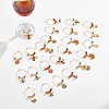 24Pcs 12 Style Alloy Enamel with Rhinestone Pendant & Brass Ring Wine Glass Charms AJEW-AB00054-4