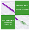 4Pcs 2 Colors Crochet Polyester Lavender Flower Ornaments AJEW-FG0002-67-4