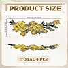 4Pcs Flower Polyester Sew on Appliques PATC-LP0001-11A-2
