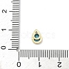 Teardrop Brass Micro Pave Cubic Zirconia Cabochons KK-P345-13G-B08-3