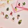 10Pcs 10 Style Alloy Enamel Brooches JEWB-SZ0001-09-3