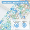 8 Strands Transperant Electroplate Glass Beads Strands GLAA-BBC0001-04A-2