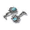 Angel Brass Synthetic Turquoise Pendants KK-D361-02AS-13-2