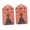 Rectangle Christmas Theme Kraft Paper Cord Display Cards CDIS-K003-02C-2