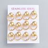 304 Stainless Steel Dangle Stud Earrings EJEW-F246-01G-1