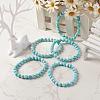 Natural Larimar/Pectolite Round Beaded Stretch Bracelet BJEW-A120-01B-2