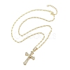 Brass Clear Cubic Zirconia Pendant Necklaces for Women NJEW-M009-05G-B-2