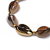 Cowrie Shell Braided Choker Necklaces NJEW-JN02387-01-3