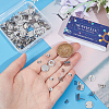 80Pcs 4 Styles Rhombus & Flat Round & Donut Stainless Steel Stud Earring Findings STAS-SC0006-59-3