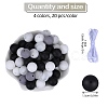 80Pcs 4 Style Round Silicone Focal Beads SIL-SZ0001-22G-2