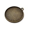 Tibetan Alloy Carved Leaf Pendant Cabochon Bezel Settings TIBEP-M018-86AB-NF-2